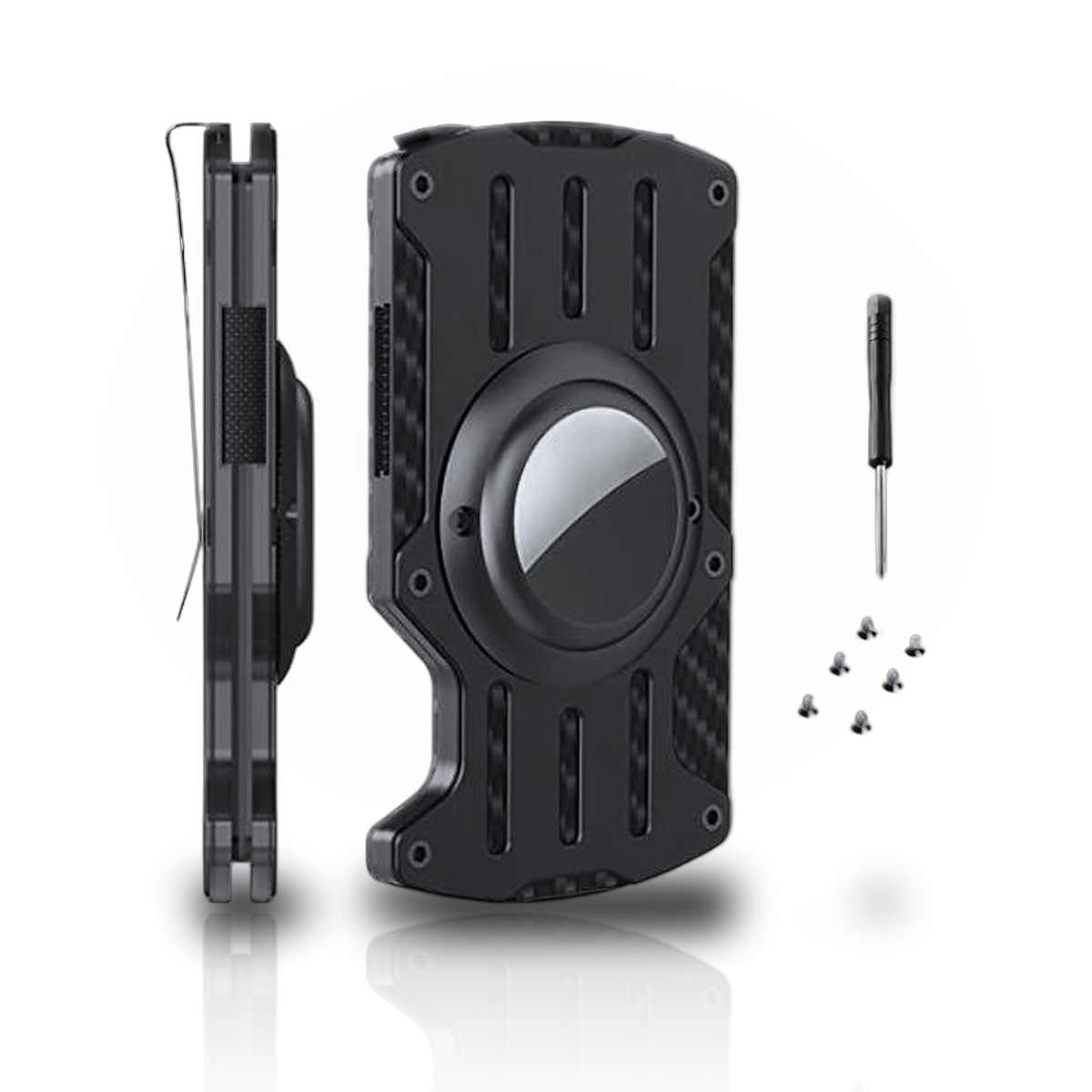 Shroud slim RFID wallet with carbon fiber finish