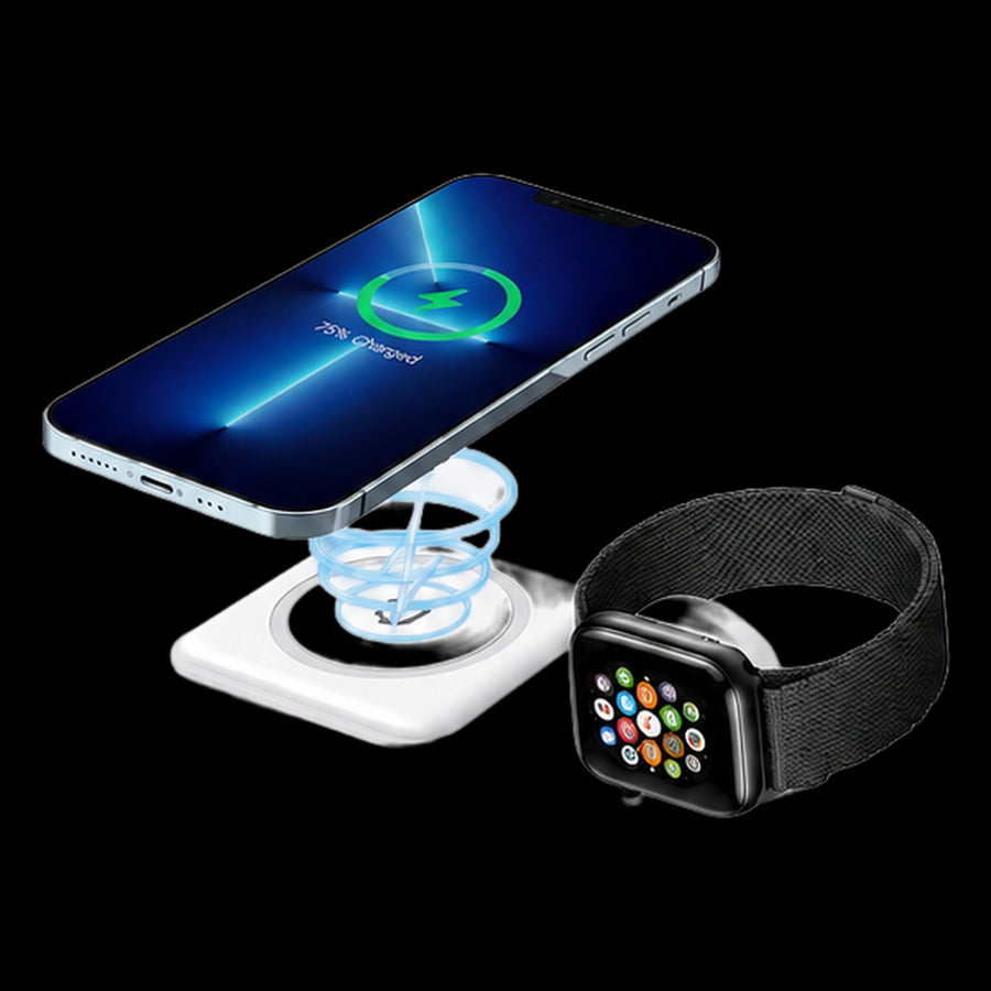 Base de carga inalámbrica plegable con teléfono, reloj y audífonos